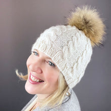 Load image into Gallery viewer, Basic Cabled Hat (worsted version) Knitting Kit | Cascade Pure Alpaca &amp; Knitting Pattern (#98A)
