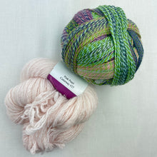 Load image into Gallery viewer, Botanic Shawl Knitting Kit | Jade Sapphire Angelwing &amp; Zauberball Crazy
