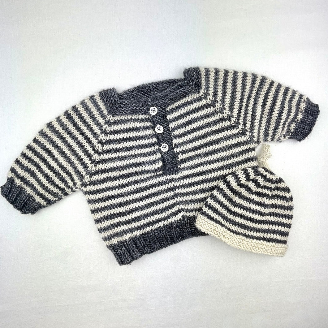 Arequipa Baby Pullover & Matching Hat Knitting Kit | Anzula For Better or Worsted & Knitting Pattern (#310)