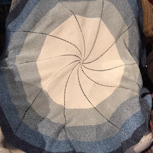 Spiral Knit Baby Blanket Knitting Kit | Cotton Denim DK & Knitting Pattern (#302)