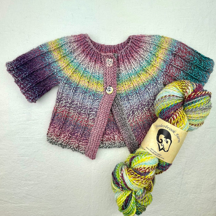Knitbot Yoked Cardigan Knitting Kit | Feederbrook Farm Entropy DK & Knitting Pattern