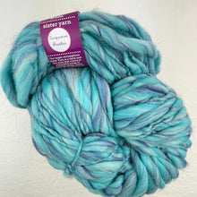 Load image into Gallery viewer, A mixed turquoise skein of Knit Collage Sister bulky yarn

