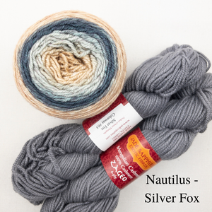 Slip Stitch Scarf Knitting Kit | Jade Sapphire 6-Ply Mongolian Cashmere, Freia Superwash Merino Silk Sport & Knitting Pattern (#089)