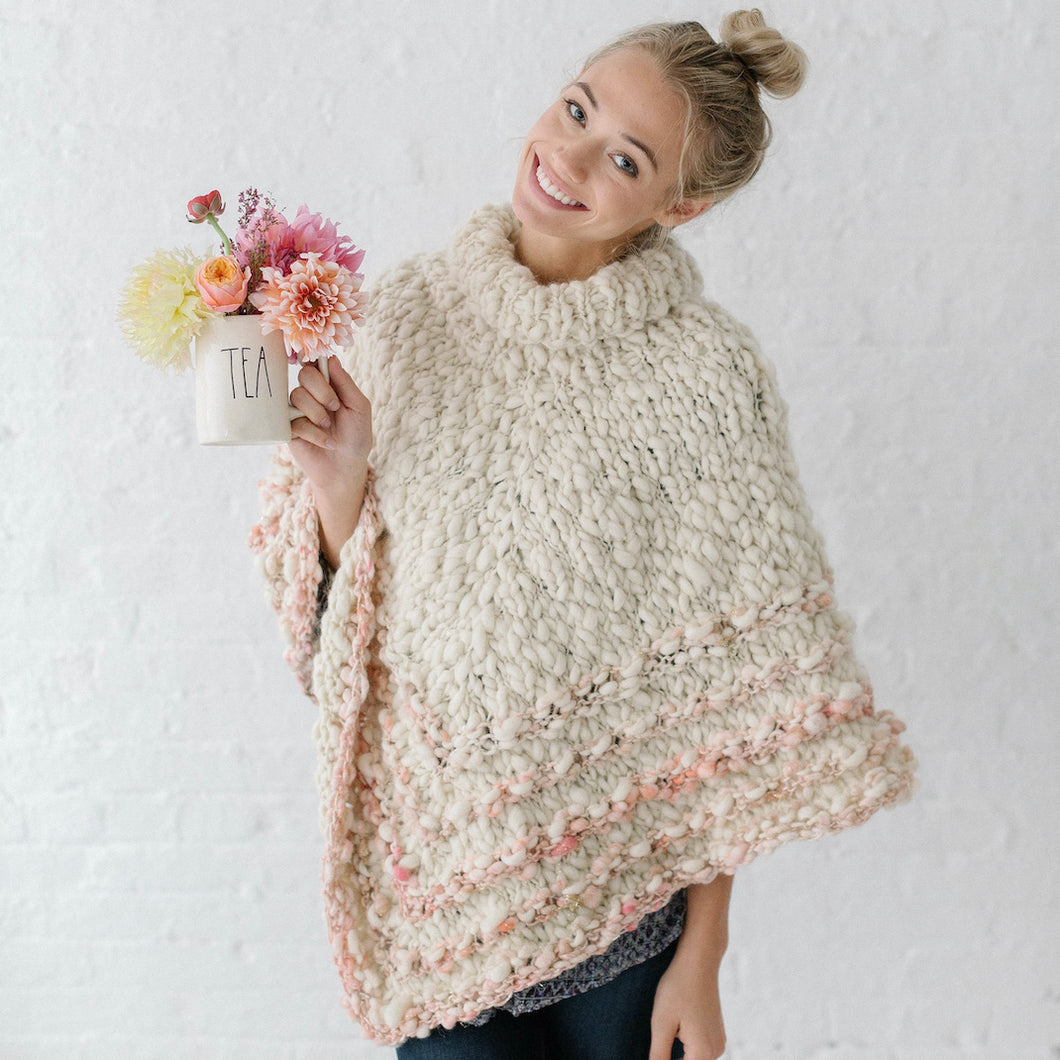 Rustic Handspun Poncho Knitting Kit | Knit Collage Sister, Cast Away & Knitting Pattern