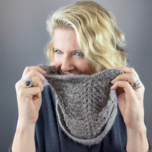 Cabled Feather & Fan Cowl Knitting Kit | Cascade Pure Alpaca & Knitting Pattern (#192D)