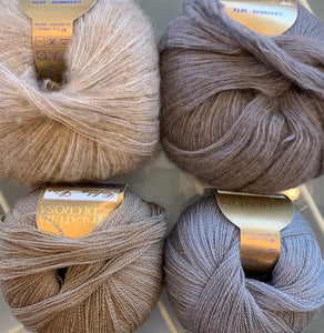 Cashmere Bias Wrap-Scarf Knitting Kit | Nirvana, Superior & Knitting Pattern (#282)