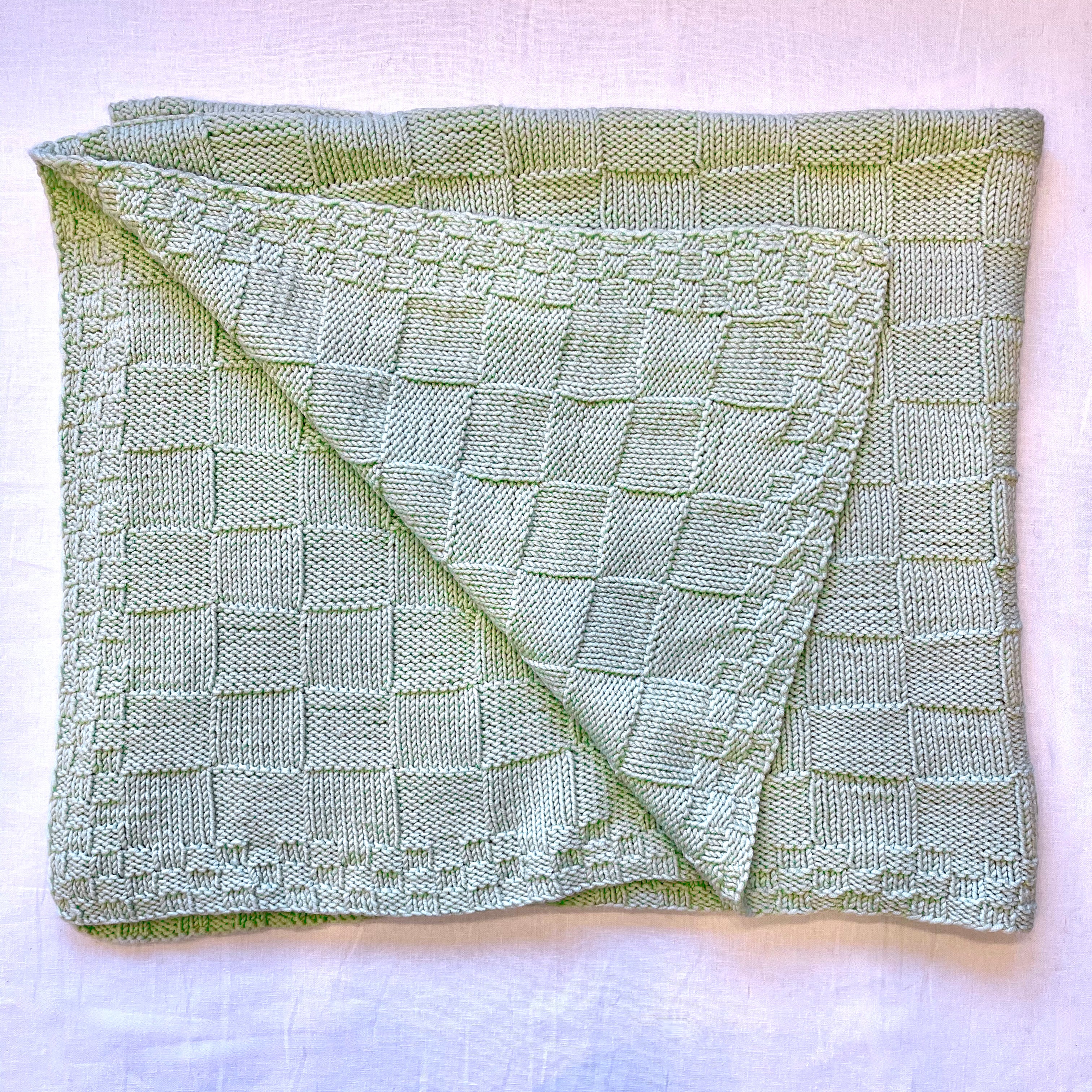 Baby Blocks Blanket Knitting Kit | Karabella Aurora 8 & Knitting Pattern  (#092)